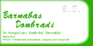 barnabas dombradi business card