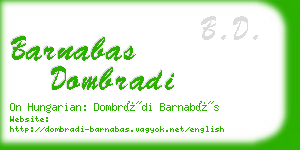 barnabas dombradi business card